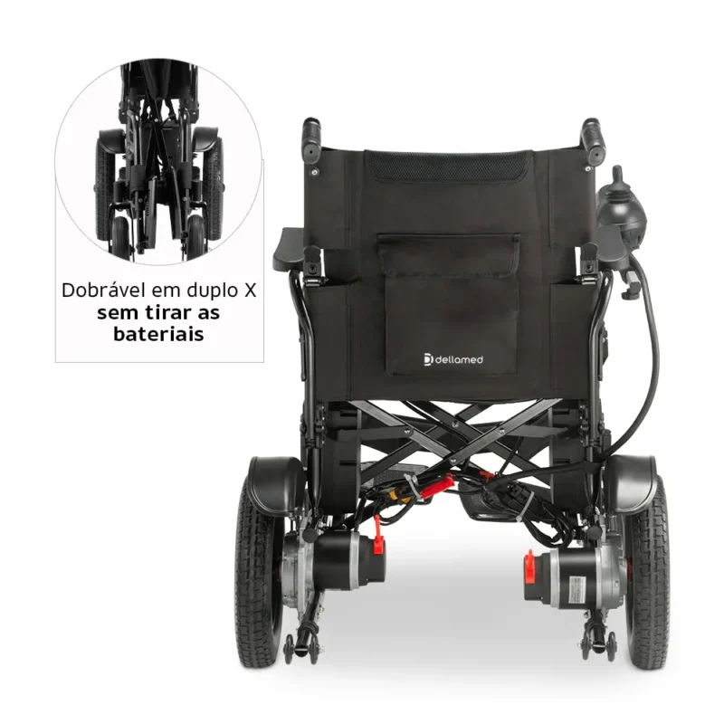 Cadeira de Rodas Motorizada Dobrável até 120 kg Assento de 48 cm D800 Dellamed - Imagem 4