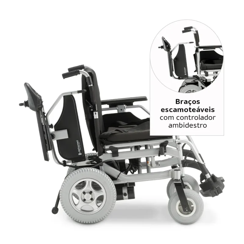Cadeira de Rodas Motorizada em Alumínio Dobrável até 135 Kg Assento de 45 cm D1000 Dellamed - Imagem 3