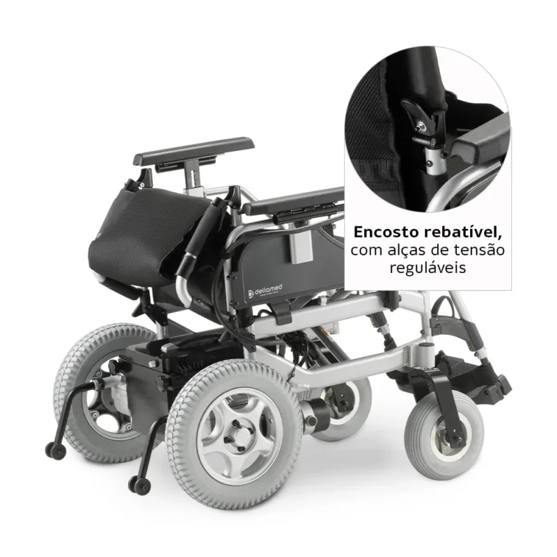 Cadeira de Rodas Motorizada em Alumínio Dobrável até 135 Kg Assento de 45 cm D1000 Dellamed - Imagem 4