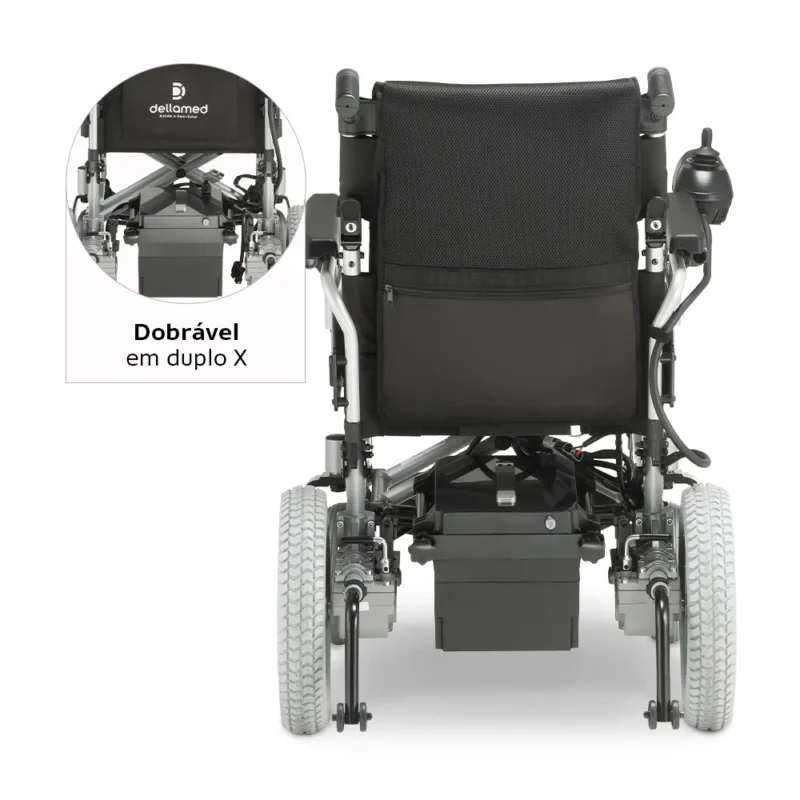 Cadeira de Rodas Motorizada em Alumínio Dobrável até 135 Kg Assento de 45 cm D1000 Dellamed - Imagem 5